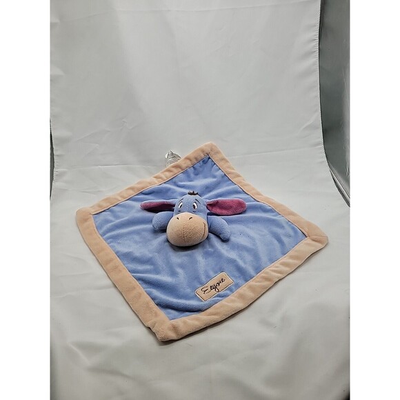 Kidsline Disney Winnie the Pooh Blue & Tan Eeyore Security Blanket Lovey 14”x14” - Picture 1 of 16